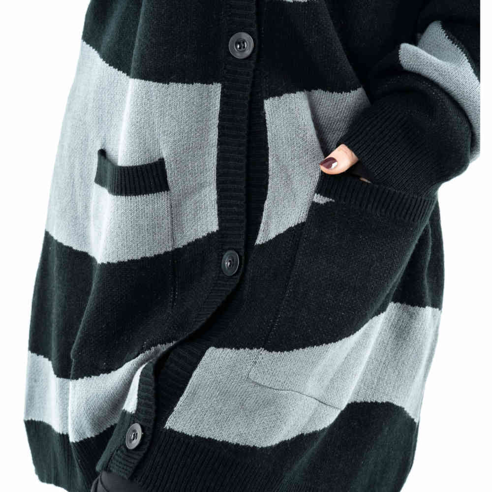 Innocent Lifestyle - Tidal Lange cardigan - Zwart/Grijs